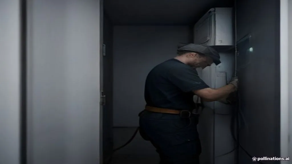 Monteur bei der Installation an einer Unterverteilung